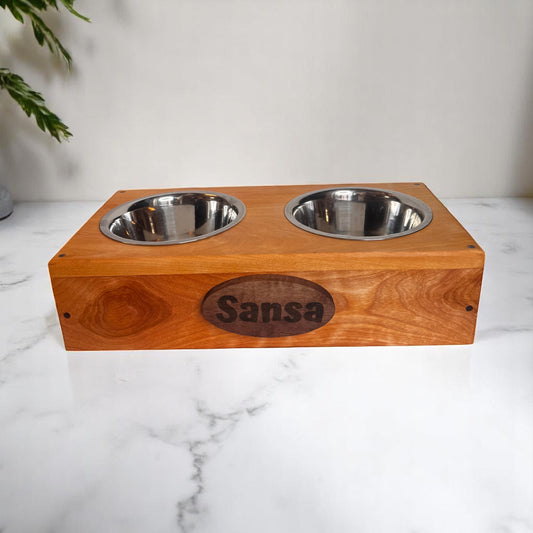 Personalized Wooden Pet Feeder