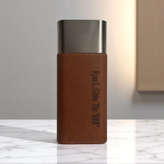 Leatherette Cigar Case w/Flask