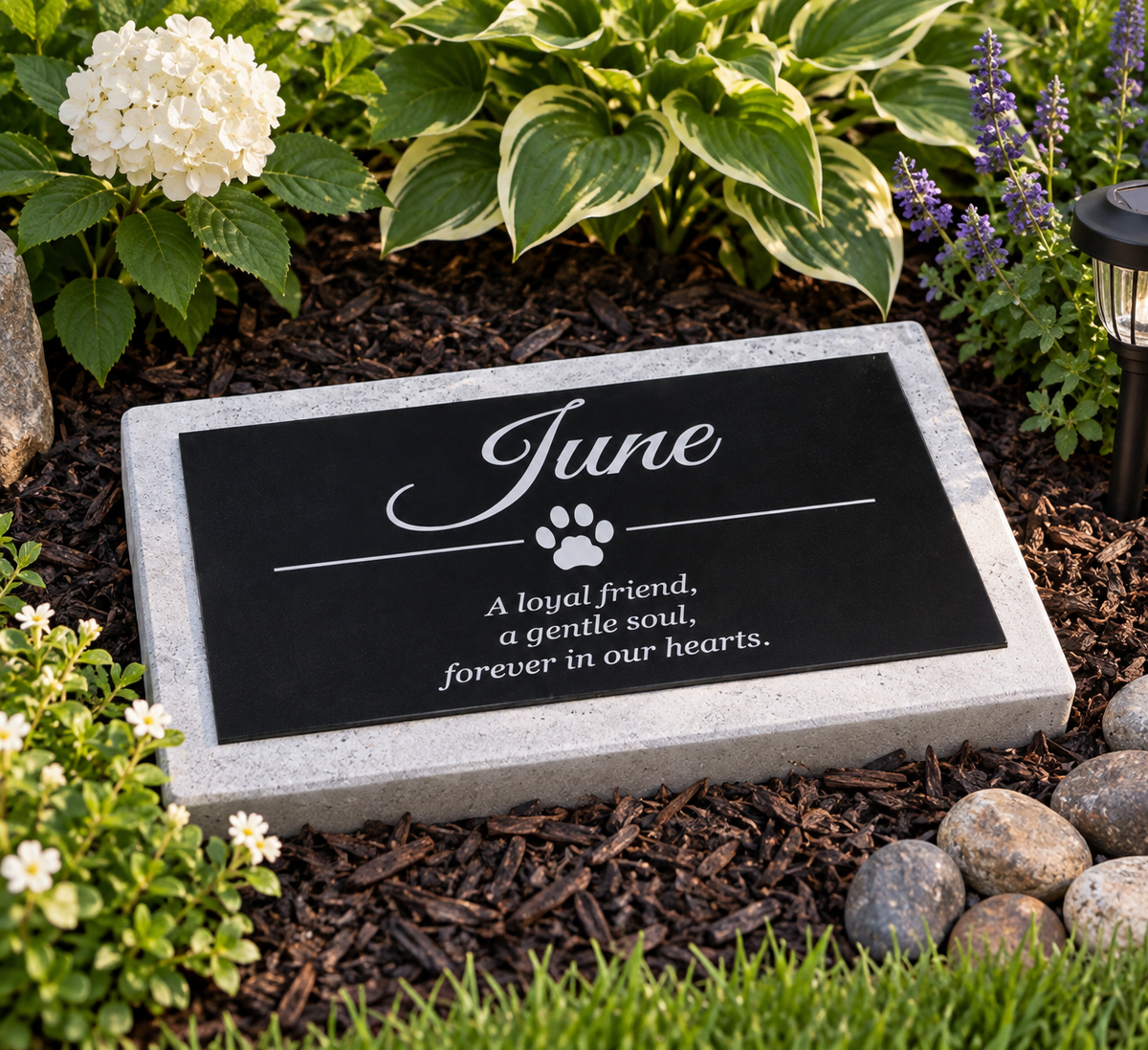 Personalized Pet Memorial Garden Stone | Engraved Pet Remembrance Marker