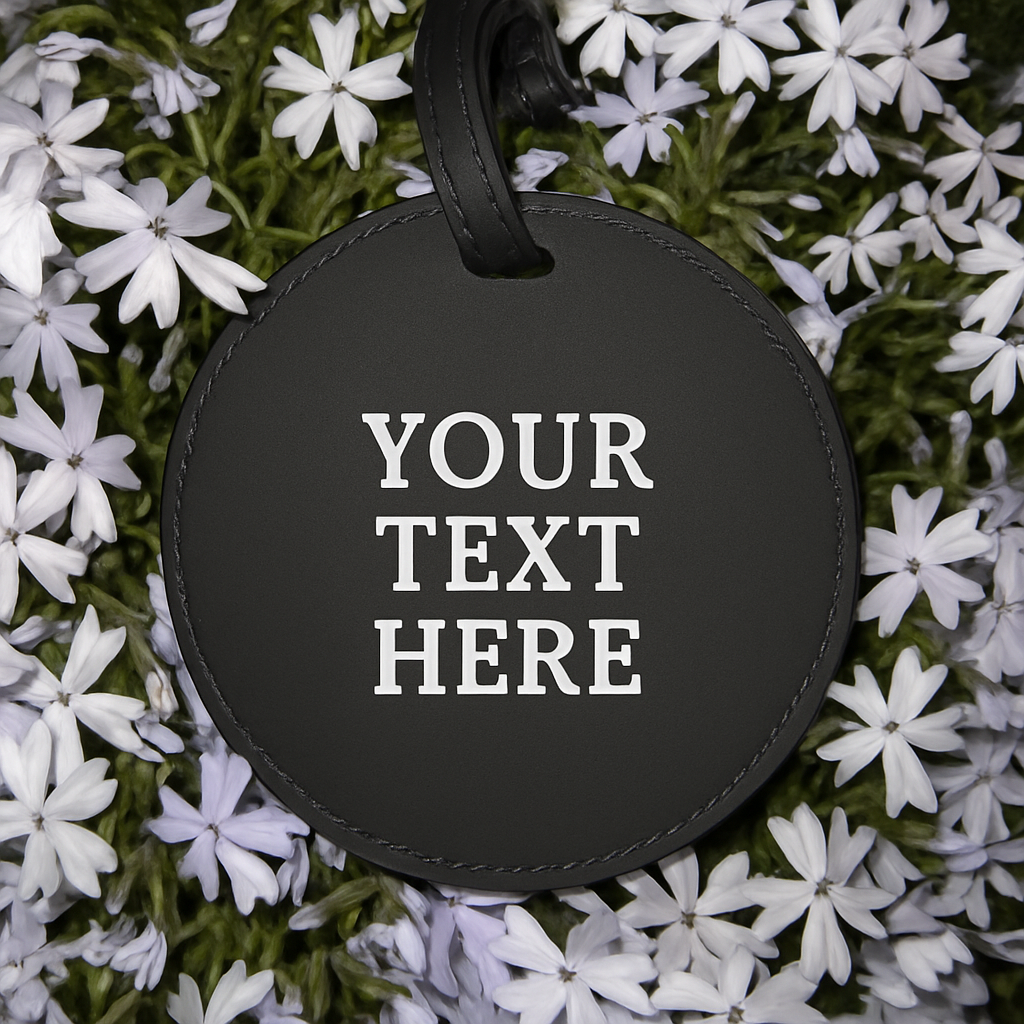 Personalized Round Leatherette Golf Tag