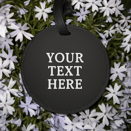 Personalized Round Leatherette Golf Tag