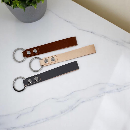 Personalized Leather Loop Keychain
