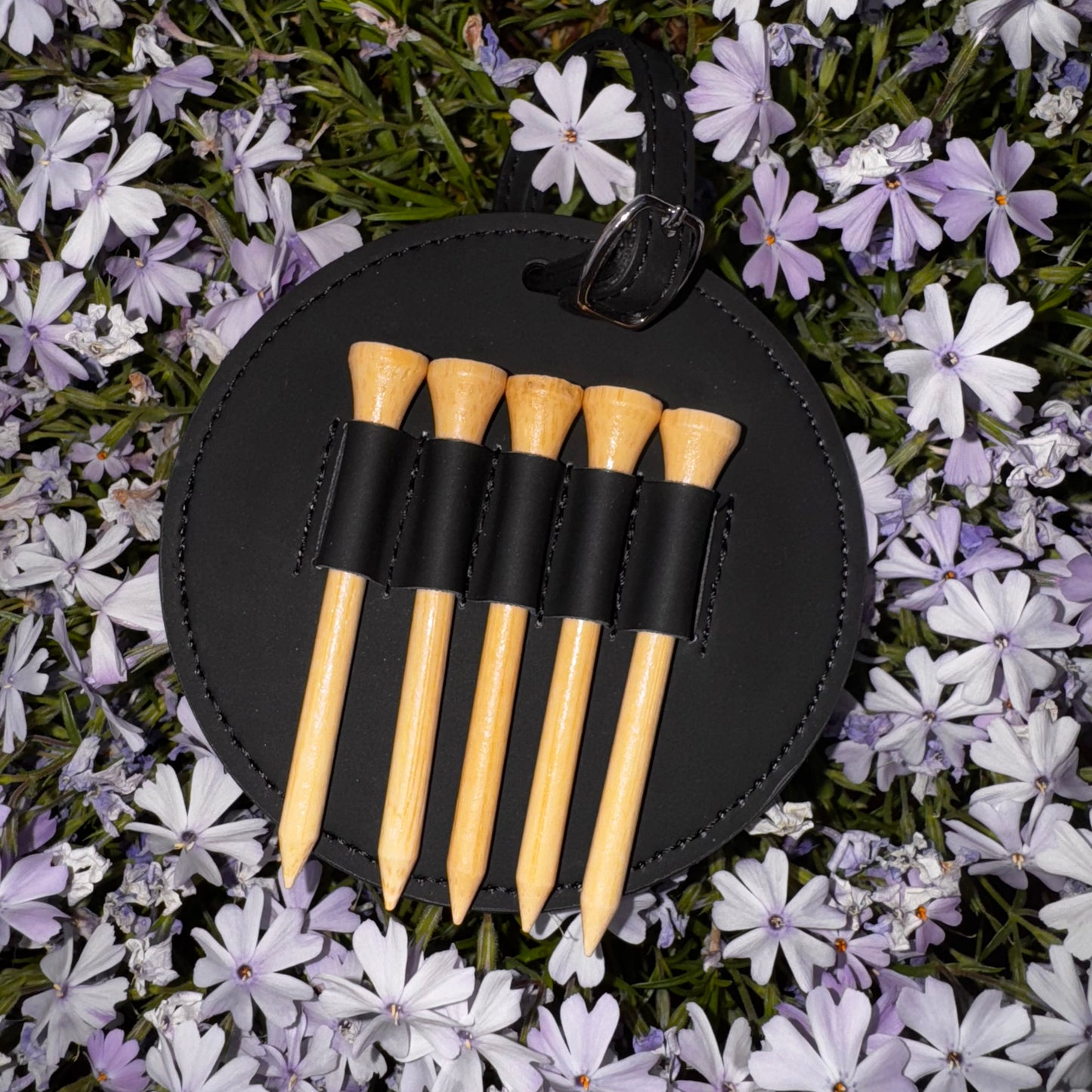 Personalized Round Leatherette Golf Tag